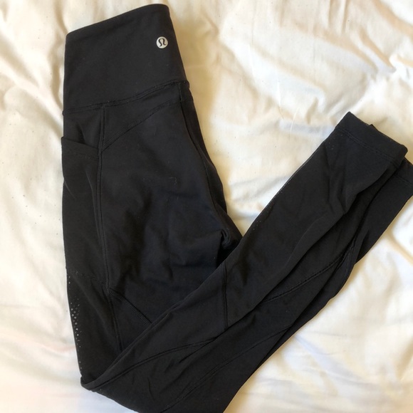 Lululemon Black Mesh leggings - Picture 1 of 4